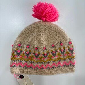 LOUISE MISHA BEANIE ARTHUR BEIGE/PINK NEW WITH TAG